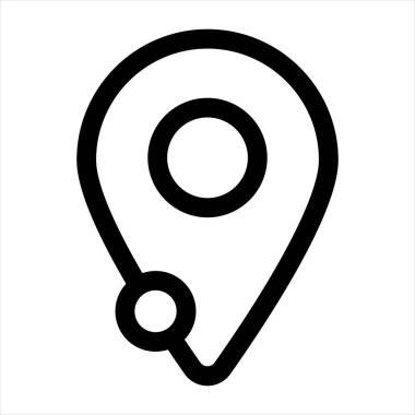 konum çizgisi simgesi çizimi beyaz arkaplanda izole edildi