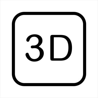 3d satır simgesi vektör çizimi beyaz arkaplanda izole edildi