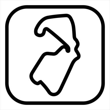 Silverstone çizgi simgesi vektör çizimi beyaz arkaplanda izole edildi