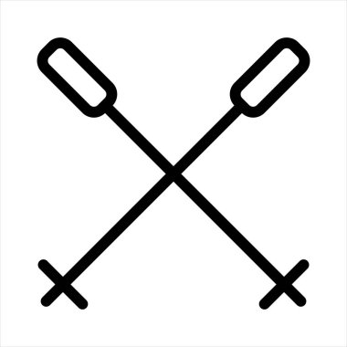 Kayak çizgisi simgesi çizimi beyaz arkaplanda izole edildi