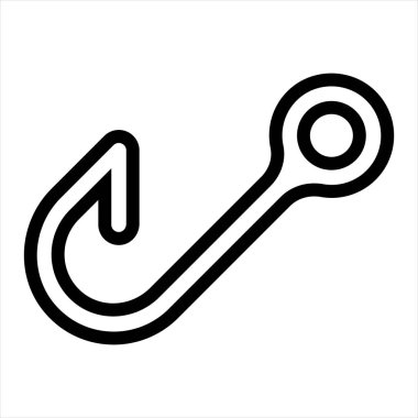 Beyaz arkaplanda izole edilmiş balıkçı hattı simgesi vektör illüstrasyonu