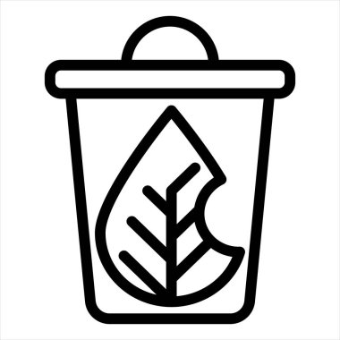 Çöp çizgisi simgesi çizimi beyaz arkaplanda izole edildi