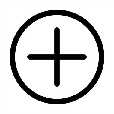 Beyaz arkaplanda izole edilmiş çizgi simgesi vektörü illüstrasyonu ekle