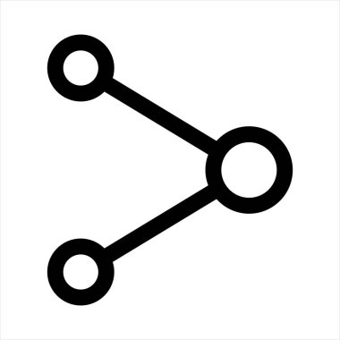 paylaşım çizgisi simgesi çizimi beyaz arkaplanda izole edildi