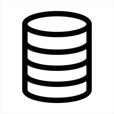 veri tabanı çizgisi simgesi çizimi beyaz arkaplanda izole edildi