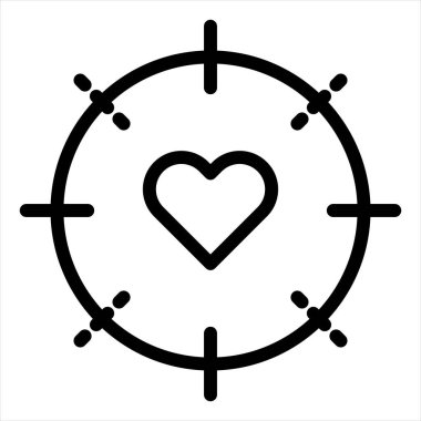 Hedef satır simgesi vektör çizimi beyaz arkaplanda izole edildi