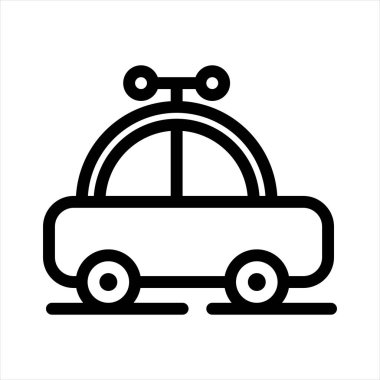 beyaz arkaplanda izole edilmiş araba çizgisi simgesi vektör çizimi