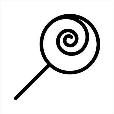 Beyaz arkaplanda izole edilmiş lolipop çizgisi ikon vektör çizimi