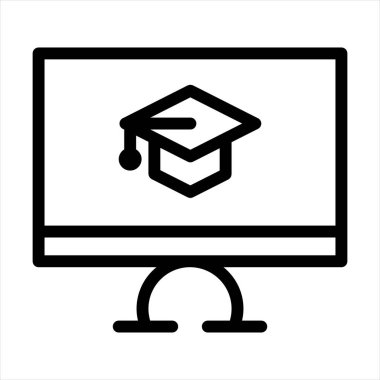 bilgisayar çizgisi simgesi çizimi beyaz arkaplanda izole edildi