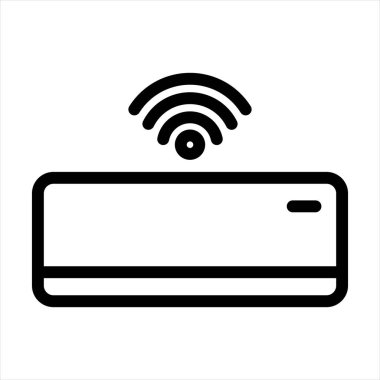 Klima çizgisi simgesi vektör çizimi beyaz arkaplanda izole edildi