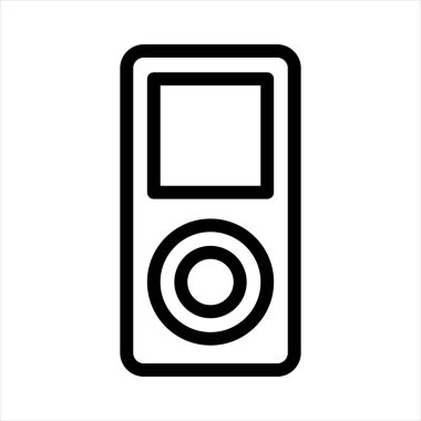 müzik çalıcı satır simgesi vektör çizimi beyaz arkaplanda izole edildi