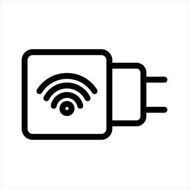 Şarj çizgisi simgesi çizimi beyaz arkaplanda izole edildi