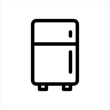 Buzdolabı çizgisi simgesi çizimi beyaz arkaplanda izole edildi