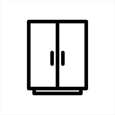 Gardırop çizgisi simgesi çizimi beyaz arkaplanda izole edildi