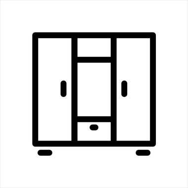 Kabine çizgisi simgesi çizimi beyaz arkaplanda izole edildi