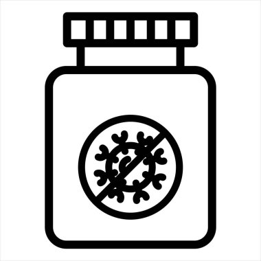 Eczane çizgisi simgesi çizimi beyaz arkaplanda izole edildi