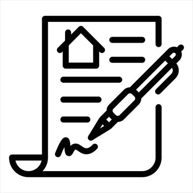 özellik anlaşması çizgi simgesi çizimi beyaz arkaplanda izole edildi