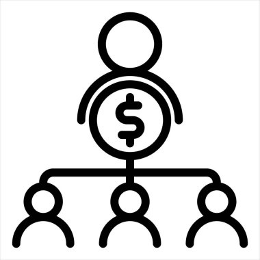 takım çalışması çizgisi simgesi çizimi beyaz arkaplanda izole edildi