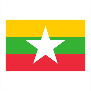 myanmar çizgi simgesi vektör çizimi beyaz arkaplanda izole edildi