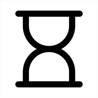 Kum saati çizgisi simgesi çizimi beyaz arkaplanda izole edildi