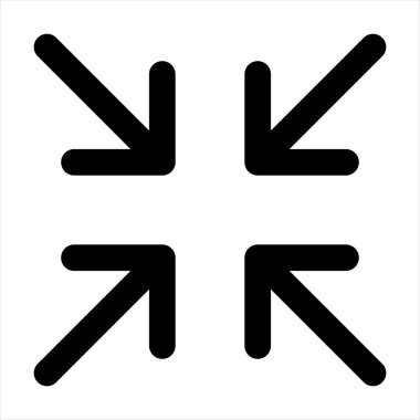 Beyaz arkaplanda izole edilmiş küçültülmüş çizgi simgesi vektör çizimi