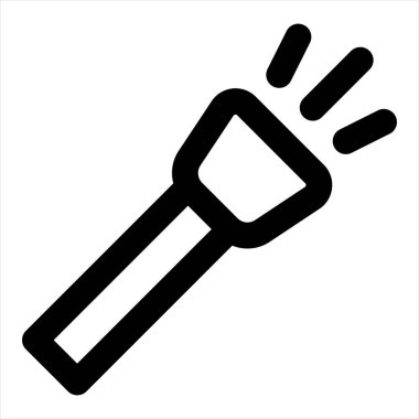 flaş ışık çizgisi simgesi çizimi beyaz arkaplanda izole edildi