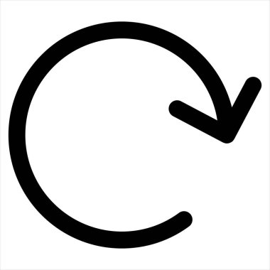 Beyaz arkaplanda izole edilmiş ok çizgisi simgesi vektör çizimi