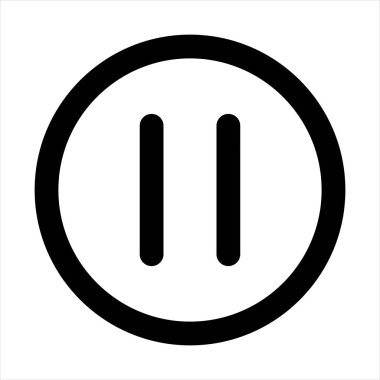 Beyaz arkaplanda izole edilmiş satır simgesi vektör illüstrasyonunu duraklat