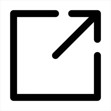 beyaz arkaplanda izole edilmiş harici çizgi simgesi vektör çizimi