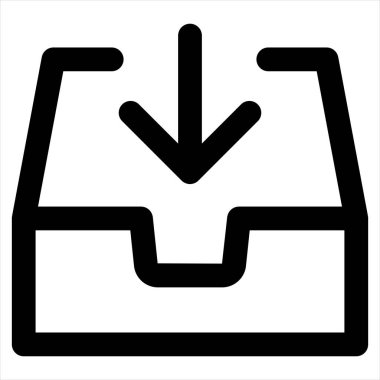 beyaz arkaplanda posta satırı simgesi çizimi izole edildi