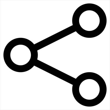 paylaşım çizgisi simgesi çizimi beyaz arkaplanda izole edildi