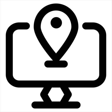 bilgisayar çizgisi simgesi çizimi beyaz arkaplanda izole edildi