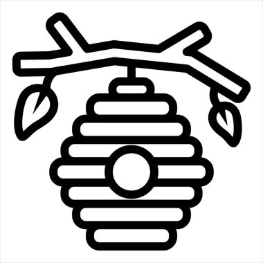 Arı kovanı çizgi simgesi çizimi beyaz arkaplanda izole edildi