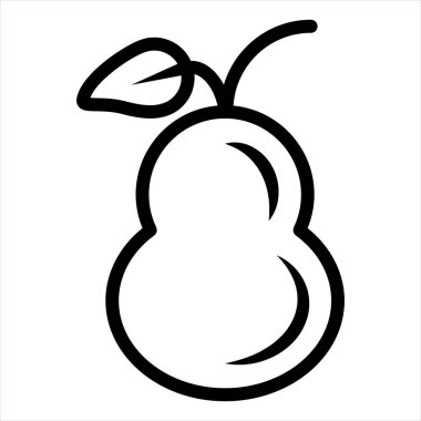 armut çizgi simgesi çizimi beyaz arkaplanda izole edildi