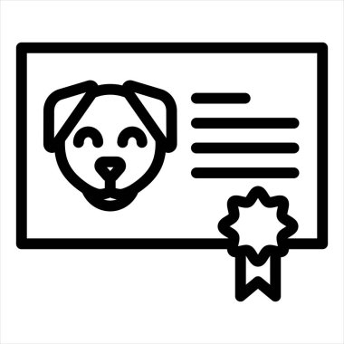 Sertifika satırı simgesi çizimi beyaz arkaplanda izole edildi