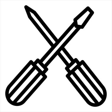 tornavida satırı simgesi çizimi beyaz arkaplanda izole edildi