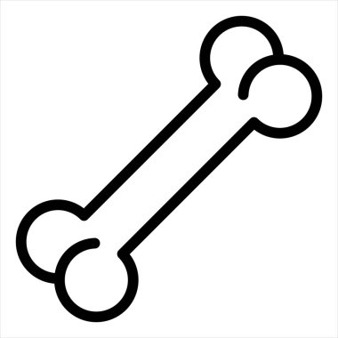 Kemik çizgisi simgesi çizimi beyaz arkaplanda izole edildi