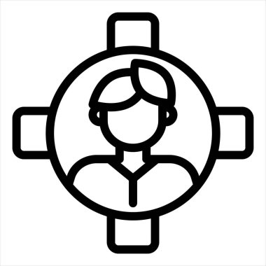 Klinik çizgisi simgesi çizimi beyaz arkaplanda izole edildi