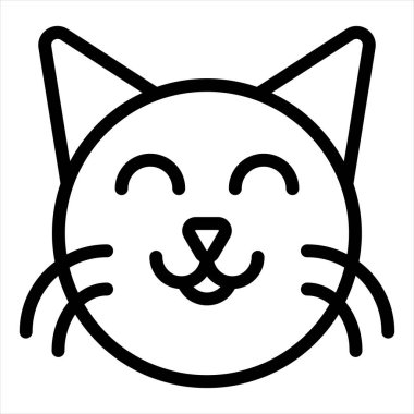 kedi çizgi simgesi vektör çizimi beyaz arkaplanda izole edildi