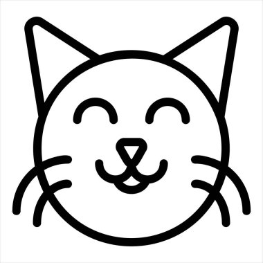 kedi çizgi simgesi vektör çizimi beyaz arkaplanda izole edildi