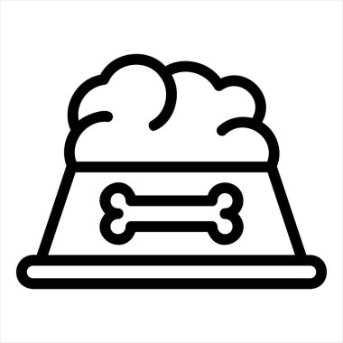 yiyecek çizgisi simgesi vektör çizimi beyaz arkaplanda izole edildi