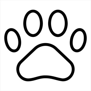 beyaz arkaplanda izole edilmiş pençe çizgi simgesi vektör çizimi