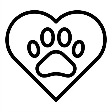 beyaz arkaplanda izole edilmiş aşk çizgisi simgesi vektör çizimi