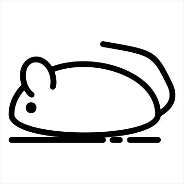 Fare çizgisi simgesi çizimi beyaz arkaplanda izole edildi