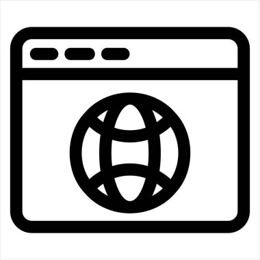 Beyaz arkaplanda izole edilmiş web çizgisi simgesi vektör illüstrasyonu