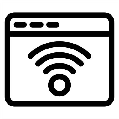 Beyaz arkaplanda izole edilmiş web çizgisi simgesi vektör illüstrasyonu