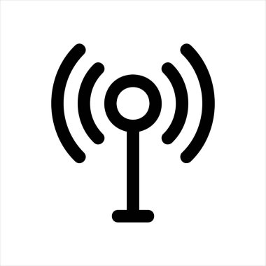 Beyaz arkaplanda izole edilmiş sinyal çizgisi ikonu vektör çizimi