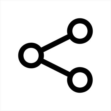 paylaşım çizgisi simgesi çizimi beyaz arkaplanda izole edildi