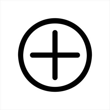 Beyaz arkaplanda izole edilmiş çizgi simgesi vektörü illüstrasyonu ekle