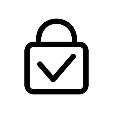 asma kilit çizgisi simgesi çizimi beyaz arkaplanda izole edildi